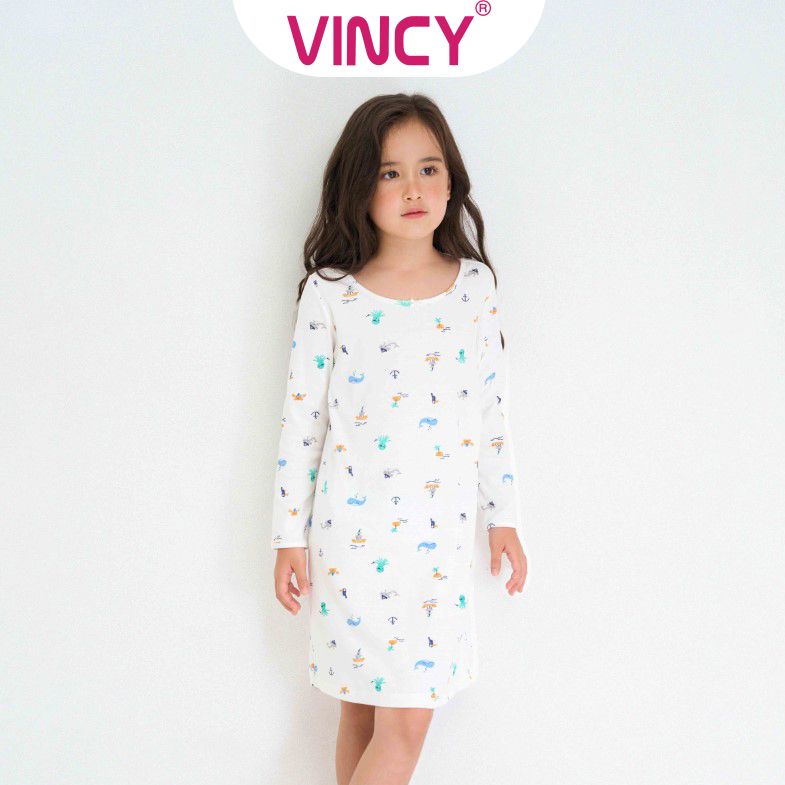 Bộ đồ đầm thun bé gái vincy thoáng mát kdt010w31