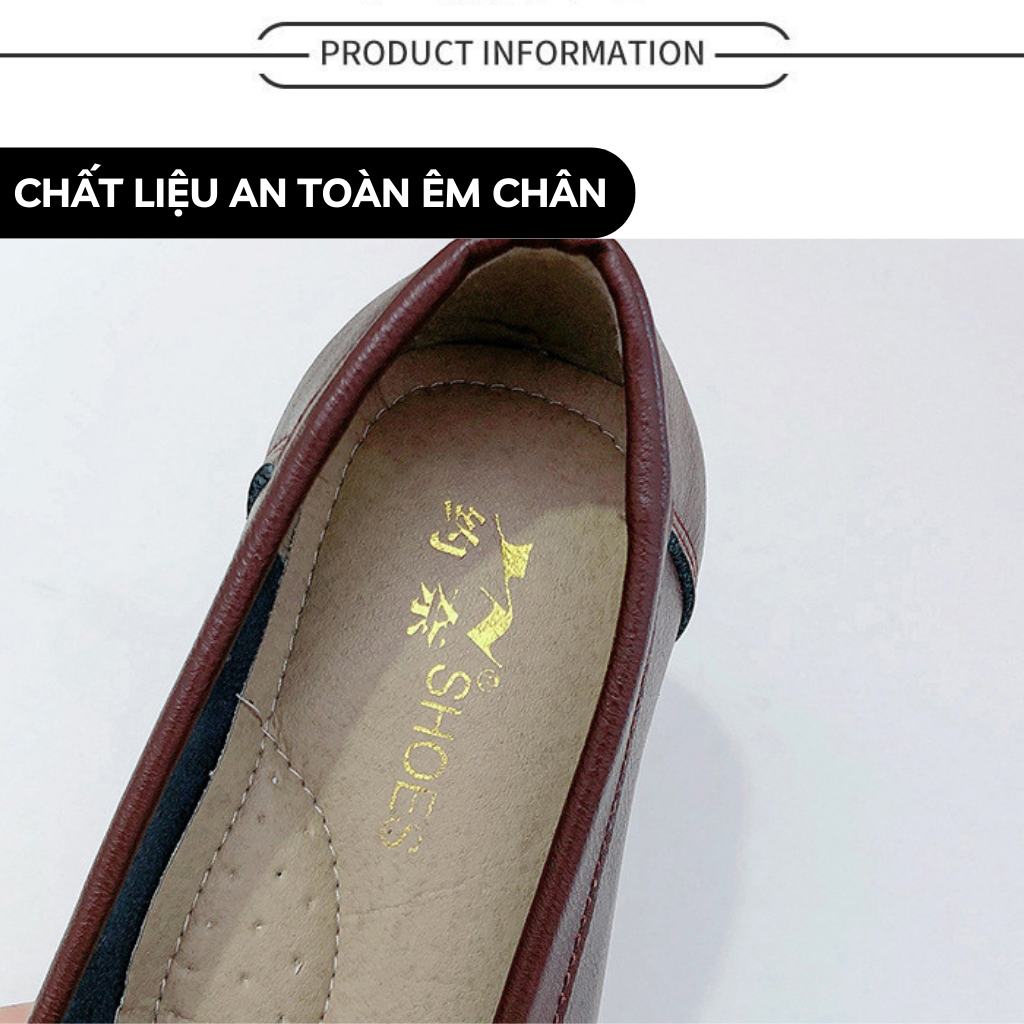 Giày Lười Nữ , Giày Mọi Nữ Da PU Cao Cấp Siêu Mềm Ôm Chân