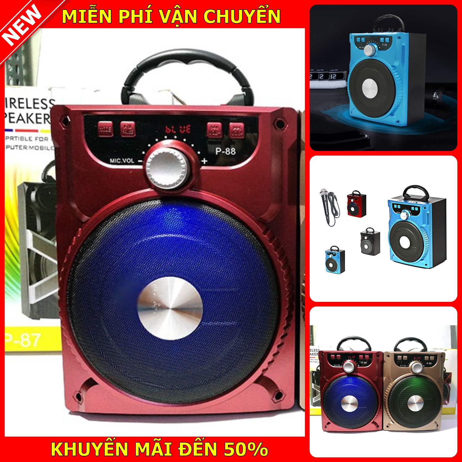 Loa bluetooth karaoke mini giá rẻ, loa L1B6 kẹo kéo mini bluetooth, loa kẹo kéo mini giá rẻ, Loa bluetooth không dây giá rẻ - tặng mic , có bảo hành