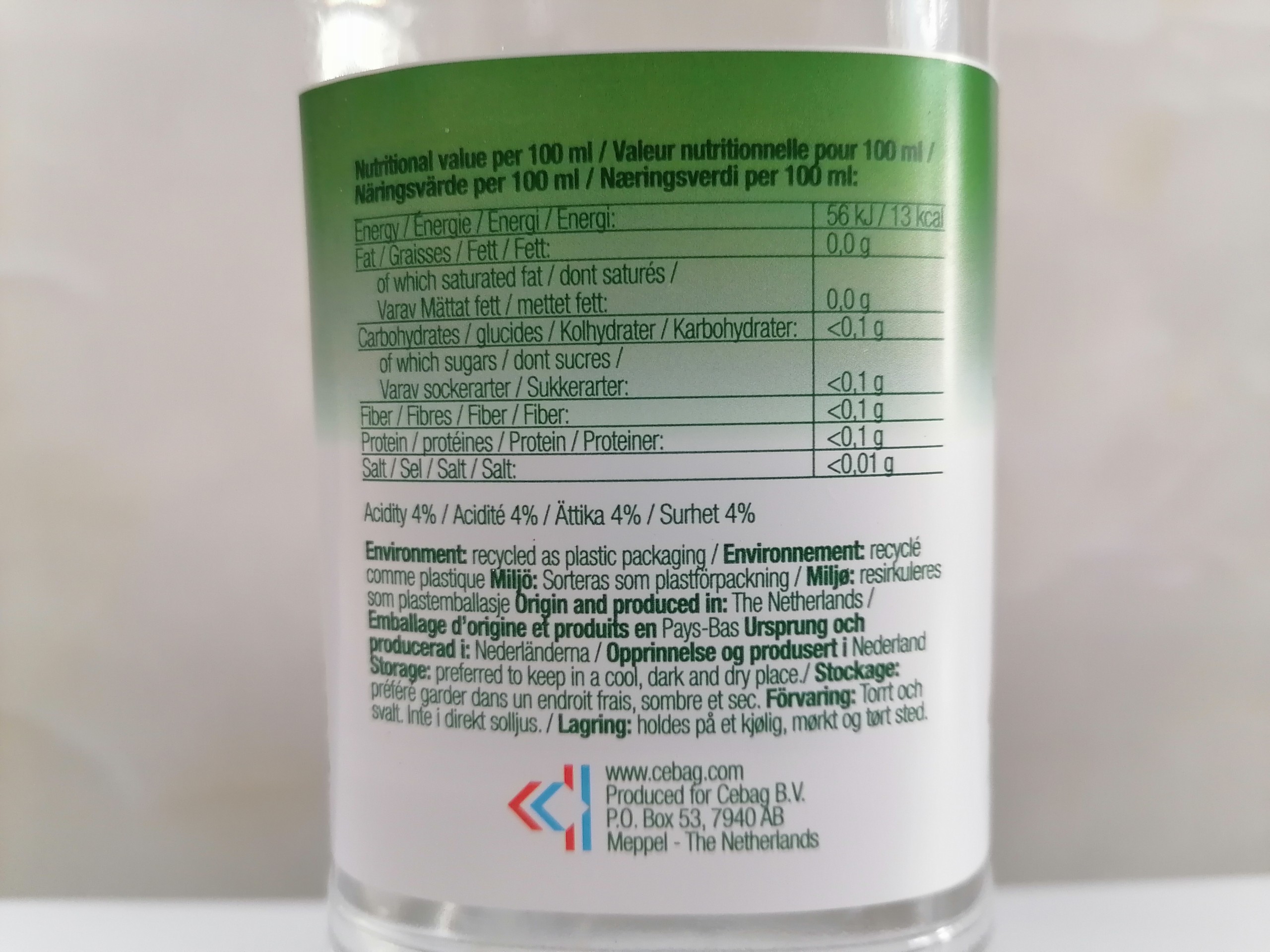 [1 Lít] Giấm TRẮNG [Netherlands] COROLI White Vinegar (tgc-hk)