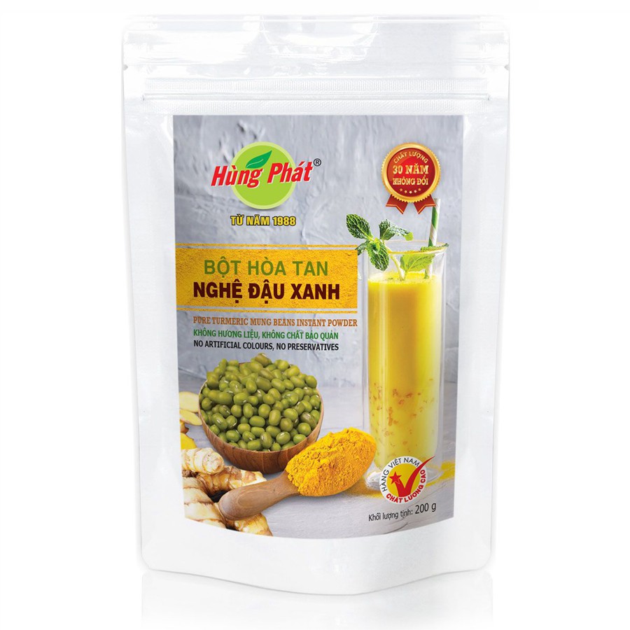 [HCM]Bột Hòa Tan NGHỆ ĐẬU XANH - Trà Hùng Phát