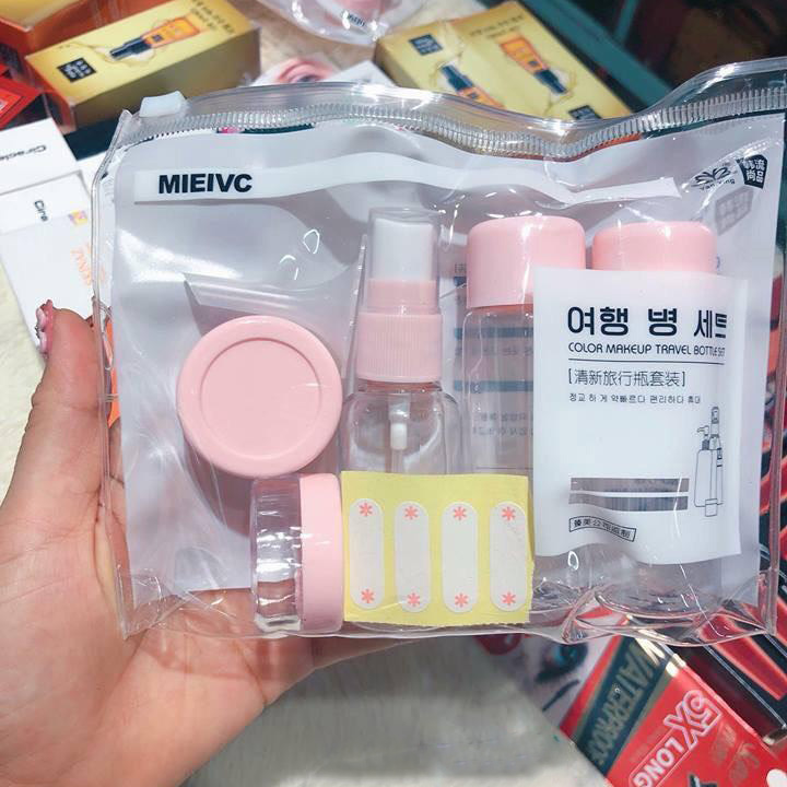 Bộ Chiết Mỹ Phẩm Du Lịch 5 Món kèm túi Zip