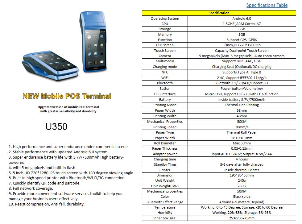 Máy bán hàng Pos cầm tay Sunmi V1 pro