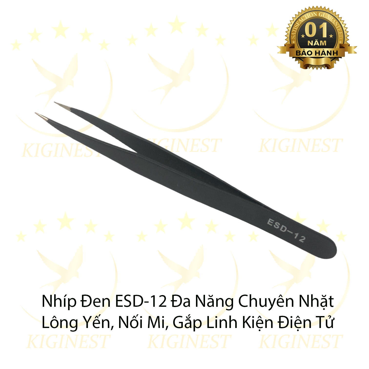 Nhíp vetus chuyên dụng nhặt lông yến - sơn chống tĩnh điện vetus esd-12