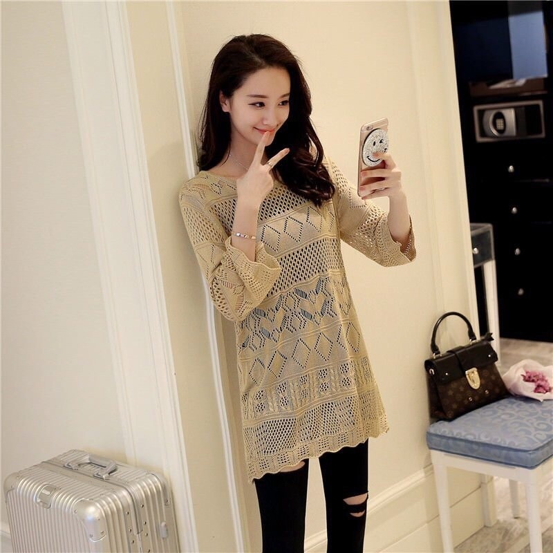 [HCM] ÁO LEN FORM DÀI XINH XẮN NGỌC TRÂN NT4237