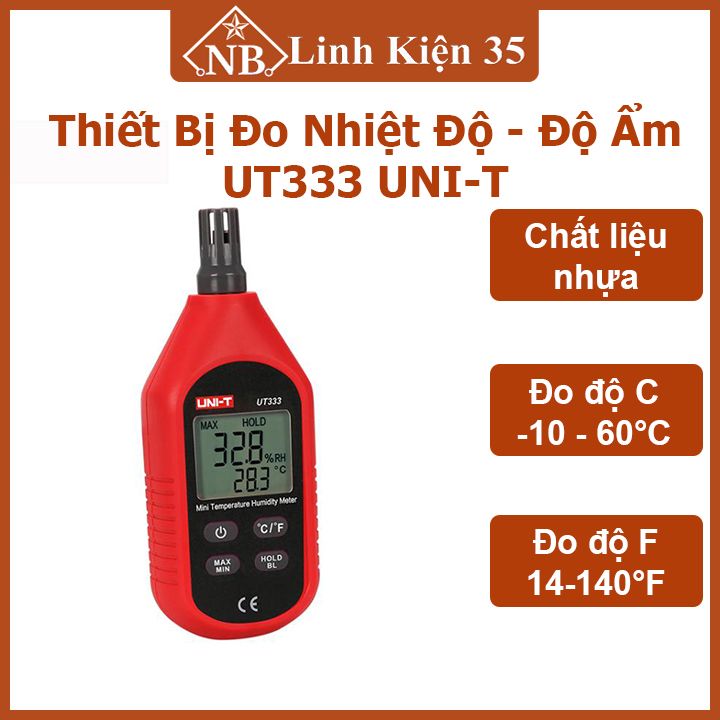 Thiết bị đo nhiệt độ - độ ẩm ut333 uni-t, 4 nút điều chỉnh độ chính xác cao