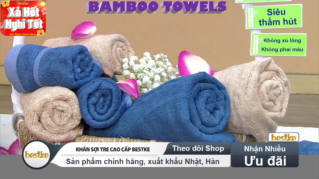 Khăn sợi tre, khăn mặt bamboo bestke