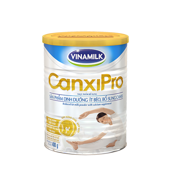 2 Hộp Sữa bột Vinamilk CanxiPro - Hộp thiếc 400g