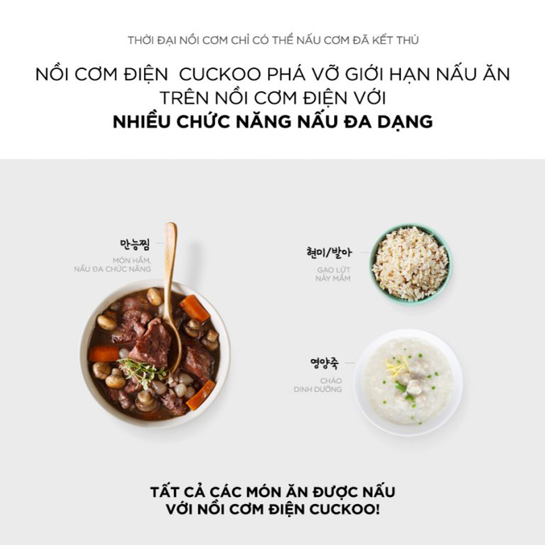 [ Hỏa tốc HN - HCM ]  Nồi Cơm Điện Tử 1.8L Cuckoo CRP-HUS1000F/BKRDVN