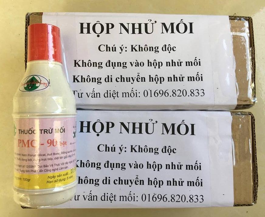 Combo Thuốc diệt mối tận gốc PMC 90 dạng bột 100gram +2 Hộp nhử mối, Hiệu quả cao, rõ rệt, Diệt mối với 1 lượng thuốc rất nhỏ