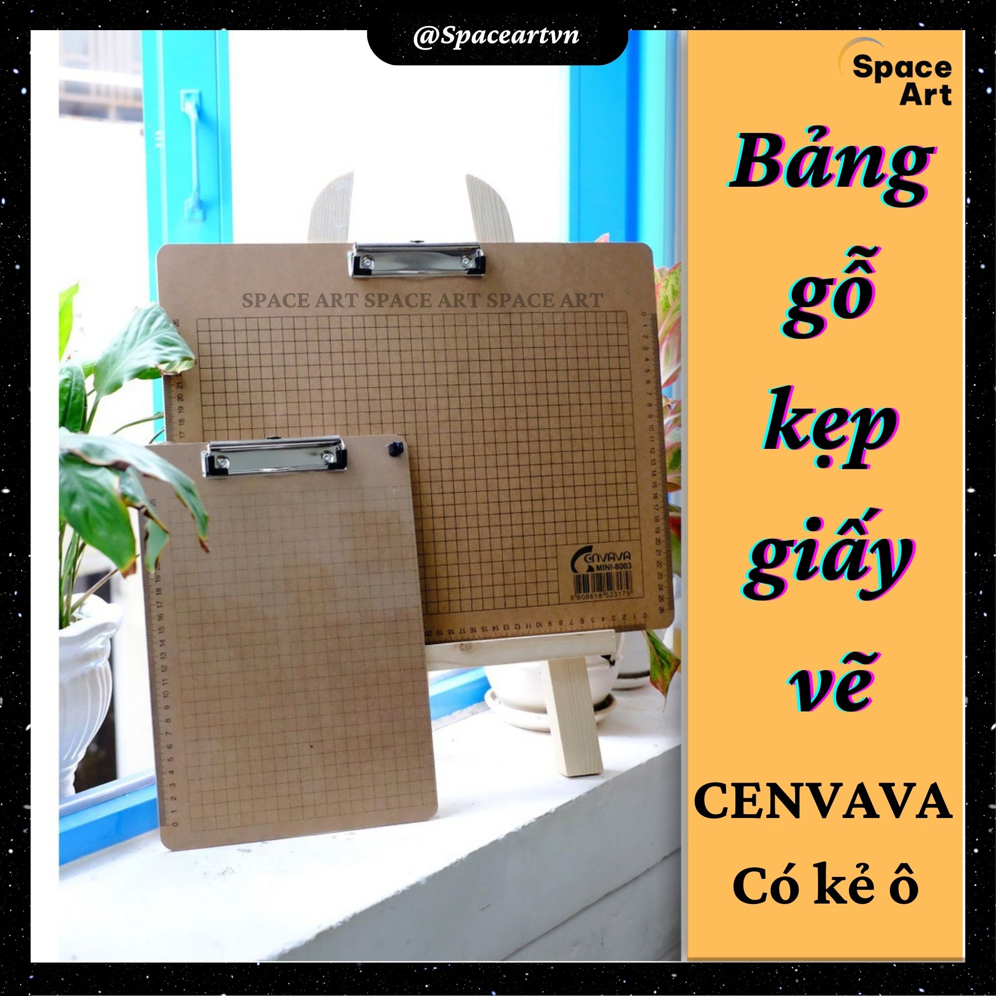 Bảng Gỗ Kê Giấy Vẽ Có Thước Đo Và Kẹp Giấy A3/ A4