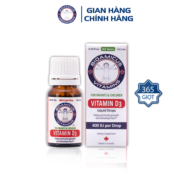 [CHÍNH HÃNG] Vitamin D3 BioAmicus 400IU/giọt
