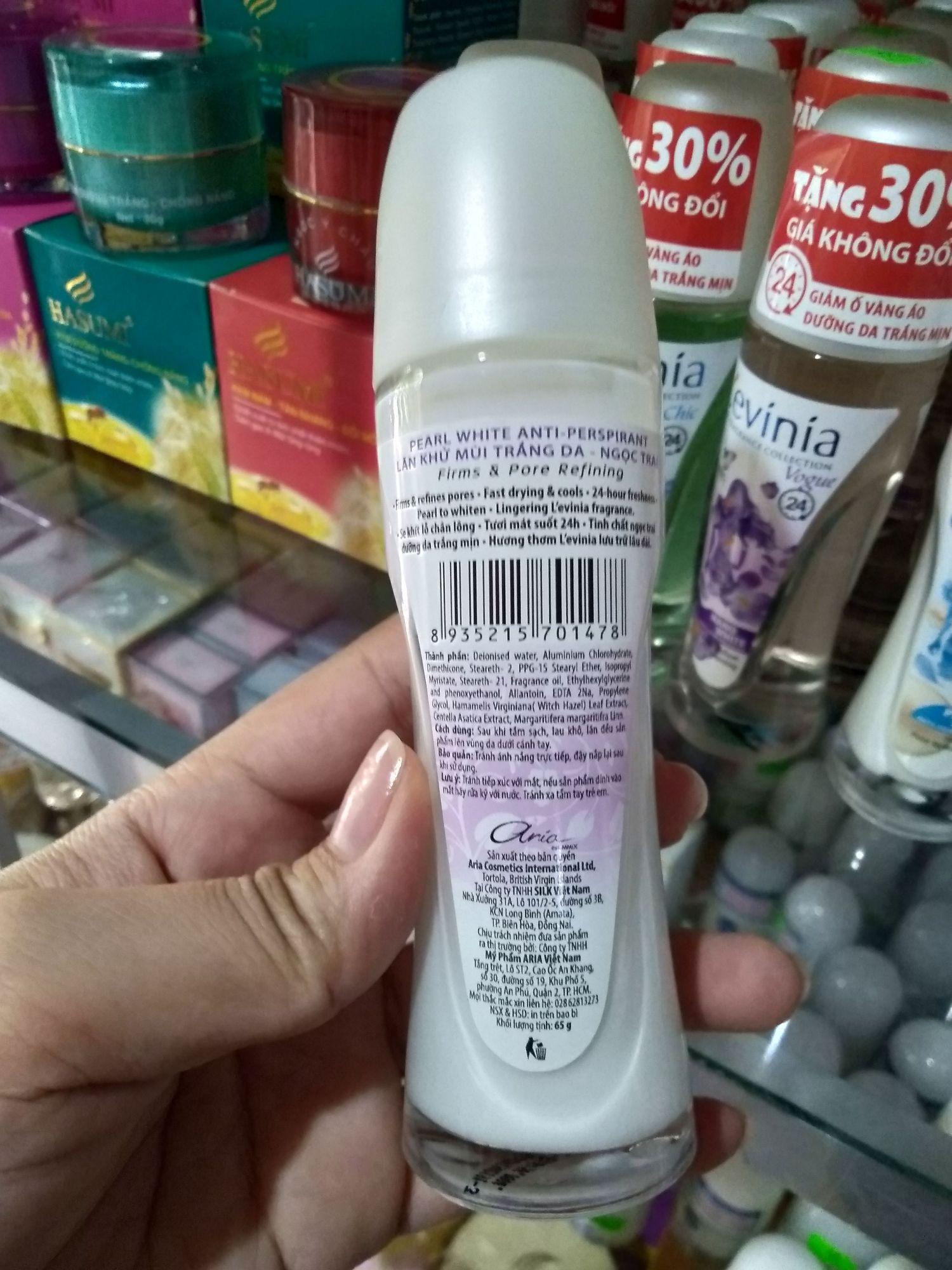 Lăn khử mùi Levinia dưỡng trắng da ngọc trai