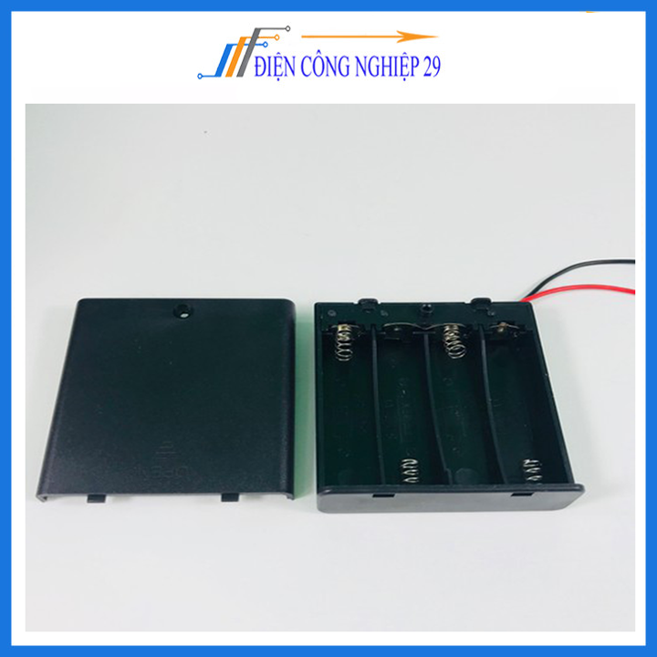 Đế Pin AA Có Nắp, Kèm Công Tắc ( Đấu Nối Tiếp )