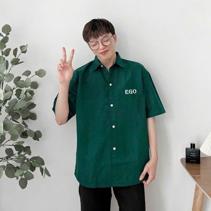 Áo sơ mi nam nữ đều mặc được kiểu tay lỡ form rộng hình họa tiết áo sơ mi unisex áo sơ mi in hình cực hot