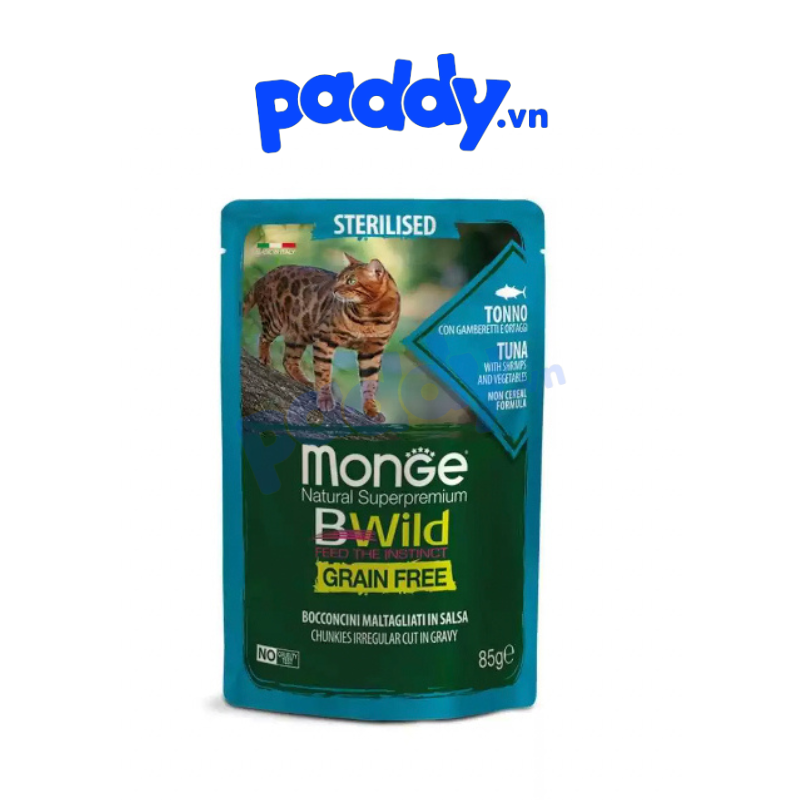 Pate mèo monge bwild nhiều vị gói 85g