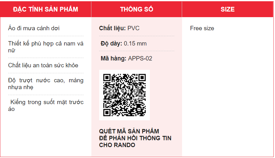 Áo Mưa Rando Cổ Rùa Kiếng 0.17
