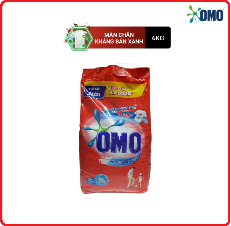 Bột giặt omo đỏ công nghệ giặt xanh gói 5.7kg
