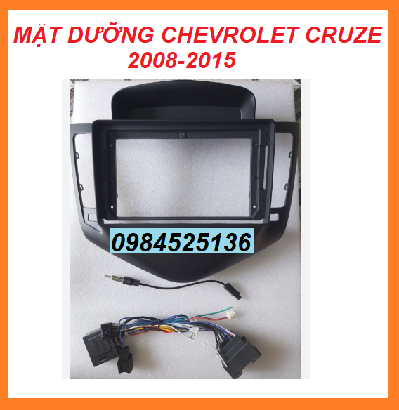 Mặt dưỡng nâng cấp màn hình android 9inch Chevrolet Cruze 2008-2015 có canbus kèm giắc zin,mặt nạ taplo gắn màn oto ,khung dưỡng thông dụng cho màn hình xe hơi,mặt dưỡng kèm dây nguồn cắm zin xe Cruze