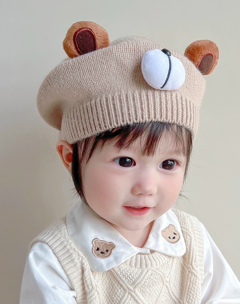 Mũ nồi chất liệu len hình cún dễ thương cho bé