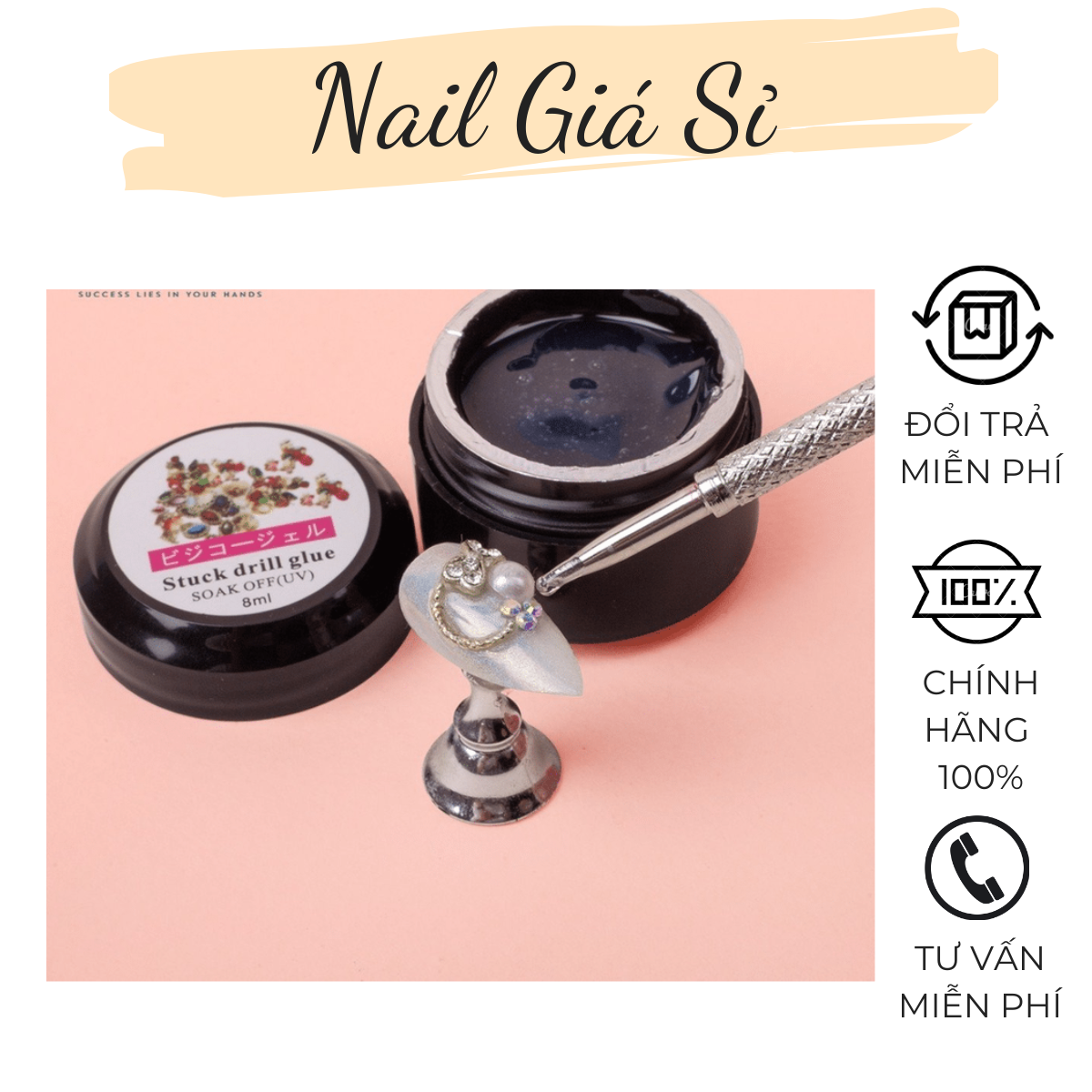 [HCM]Gel Đính Đá Stuck Drill chính hãng chất đậm đặc 8ml