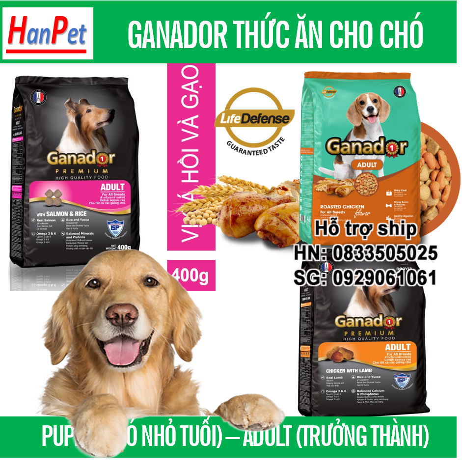 Thức ăn viên cao cấp Ganador Adult gói 1,5kg  - Dành cho chó trưởng thành (hanpet 210)