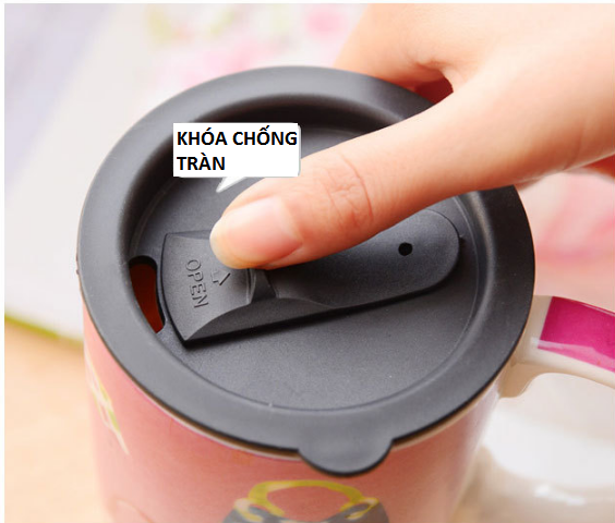 (tặng muỗng ) Cốc gốm sứ 500 ml có nắp họa tiêt 3d - ly uống cà phê trà có nắp - ly su - Ly Sứ có tay cầm - ly uống nước