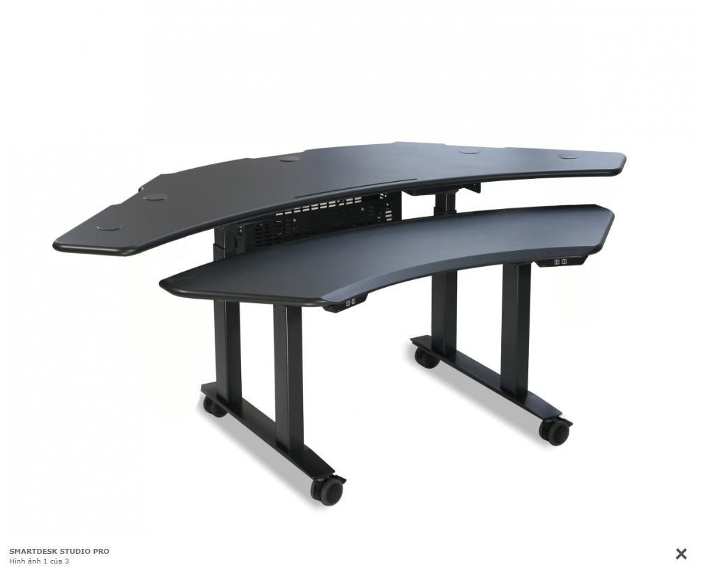 Bàn phòng thu Smartdesk Studio Pro Plus - Đen -  1m90 x 1m , cong 90 độ , Ôm màn hình