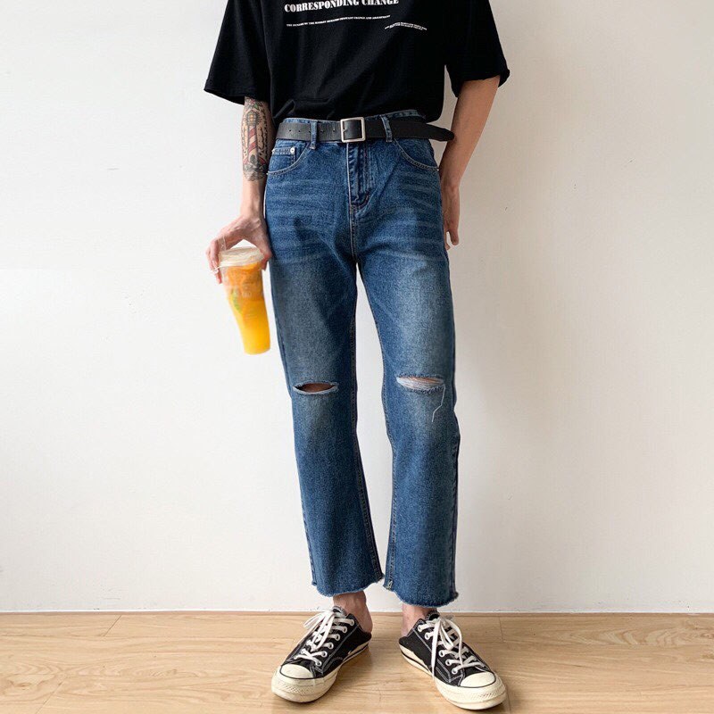 Quần Baggy Rách gối phong cách