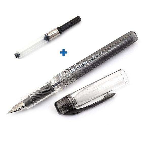 Bộ 3 bút máy học sinh Preppy Nhật Bản cỡ 03 và 2 piston bơm mực Platinum