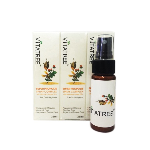 Chai xịt họng keo ong giảm ho vitatree 25ml - úc