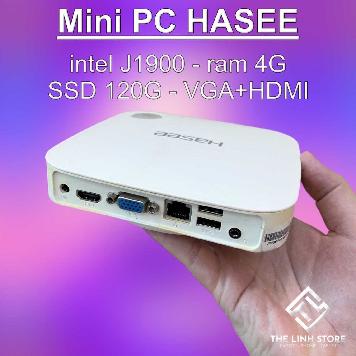Cây máy tính mini PC mini HASSE nhỏ gọn - intel J1900 ram 4G SSD120G