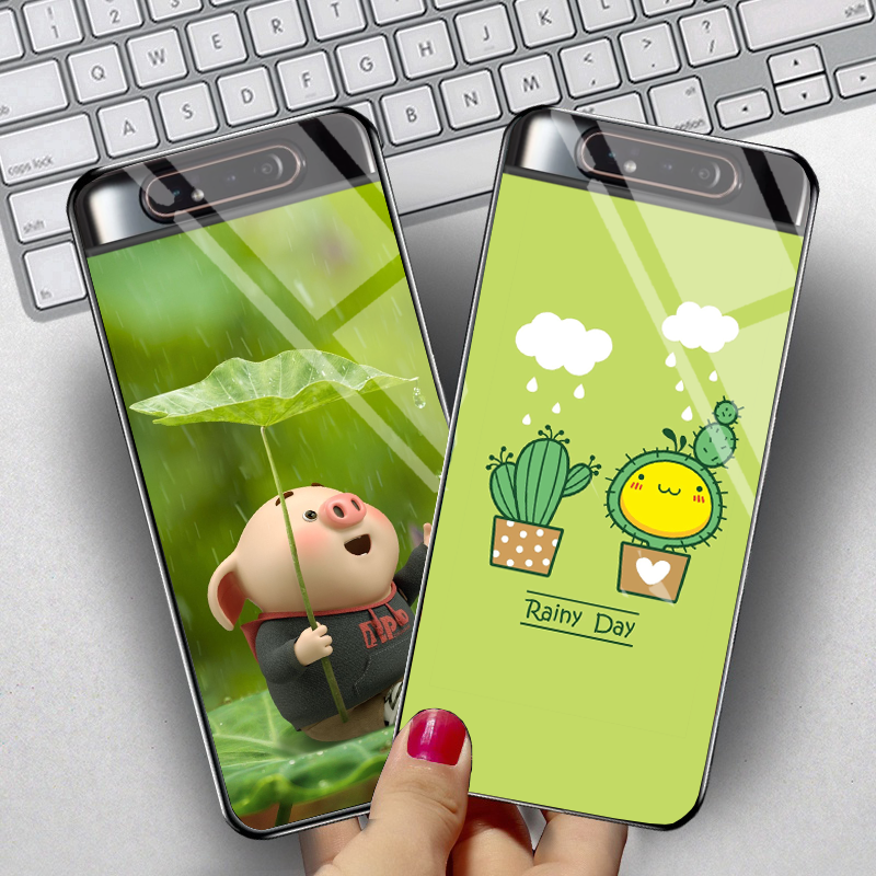 Ốp SAMSUNG A80 mặt kính gương bóng
