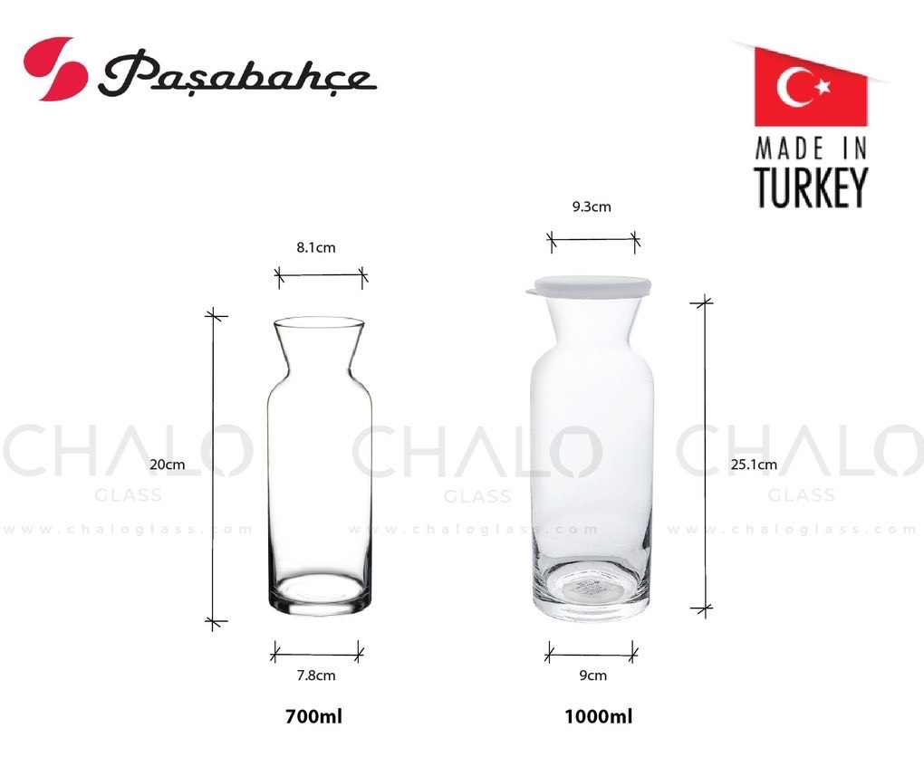 BÌNH THUỶ TINH PASABAHCE 700ML - 1000ML, BÌNH THUỶ TINH ĐỰNG NƯỚC