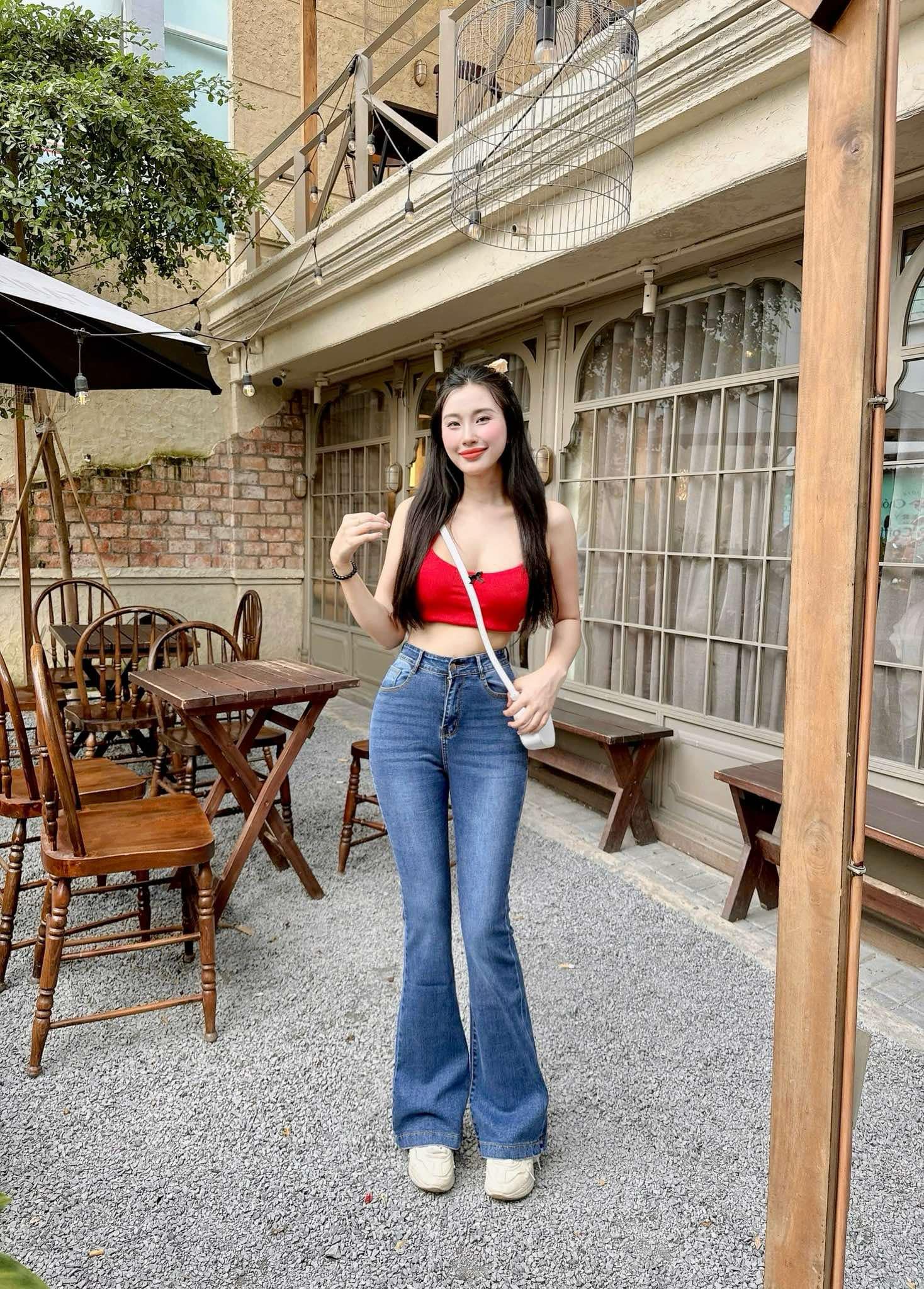 [HCM]QUẦN JEANS NỮ ỐNG LOE DÀI LƯNG CAO CO GIÃN