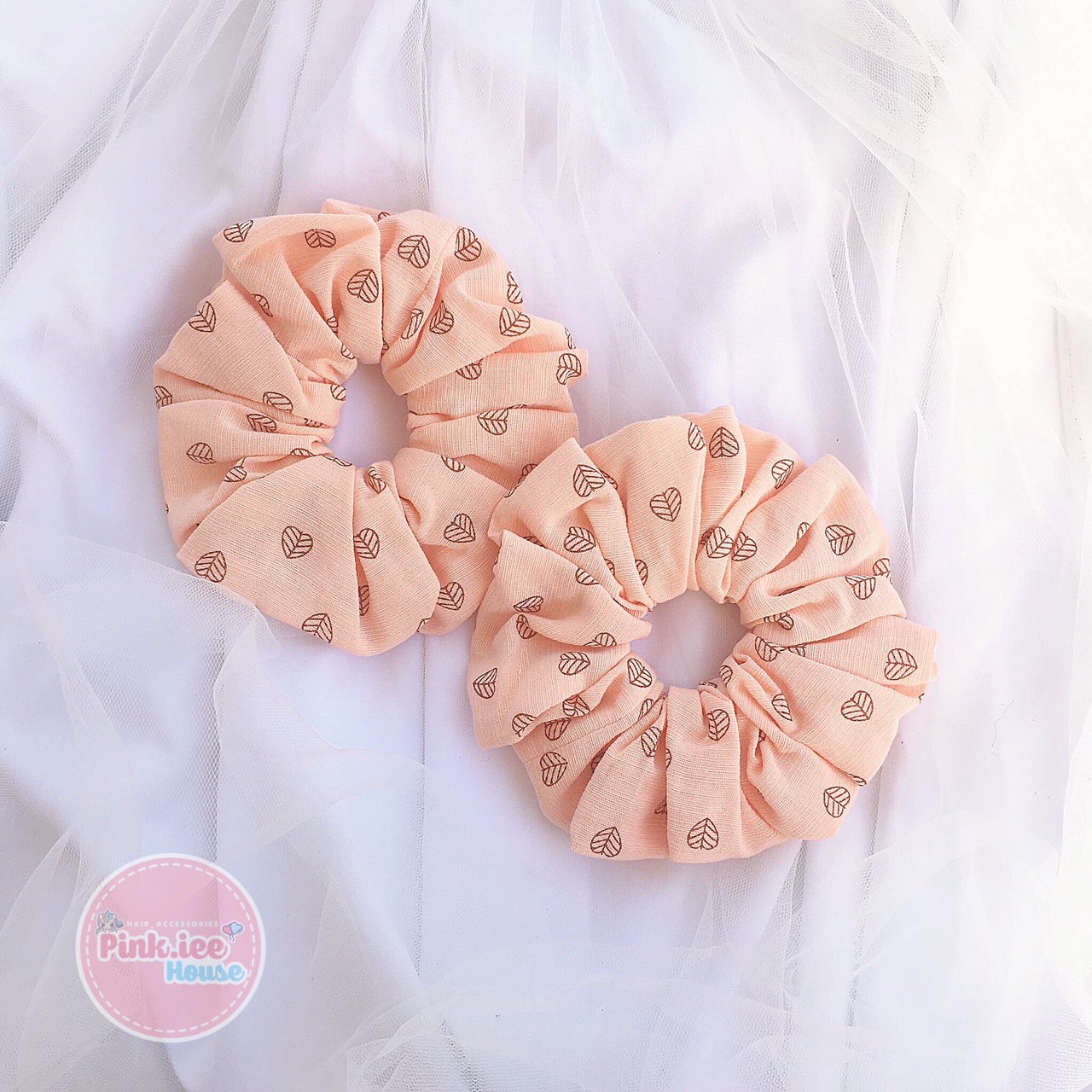 SCRUNCHIES LÁ TRÁI TIM MÃ V85-V86- CỘT TÓC HOTTREND