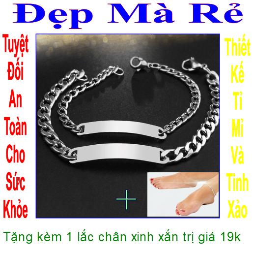 (Gift 01 ankle chains) bangles couple stainless steel đẹp that cheap plain-selling price as above is 1 pair as picture