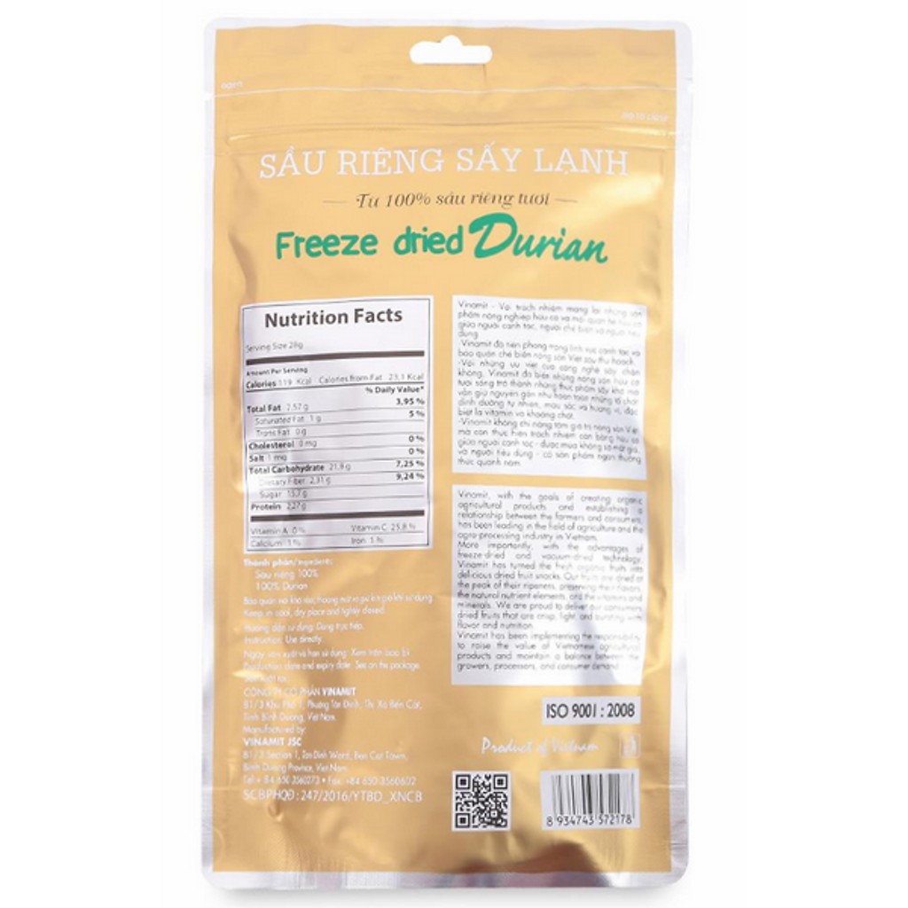 Sầu Riêng Sấy VINAMIT 60g (gói)
