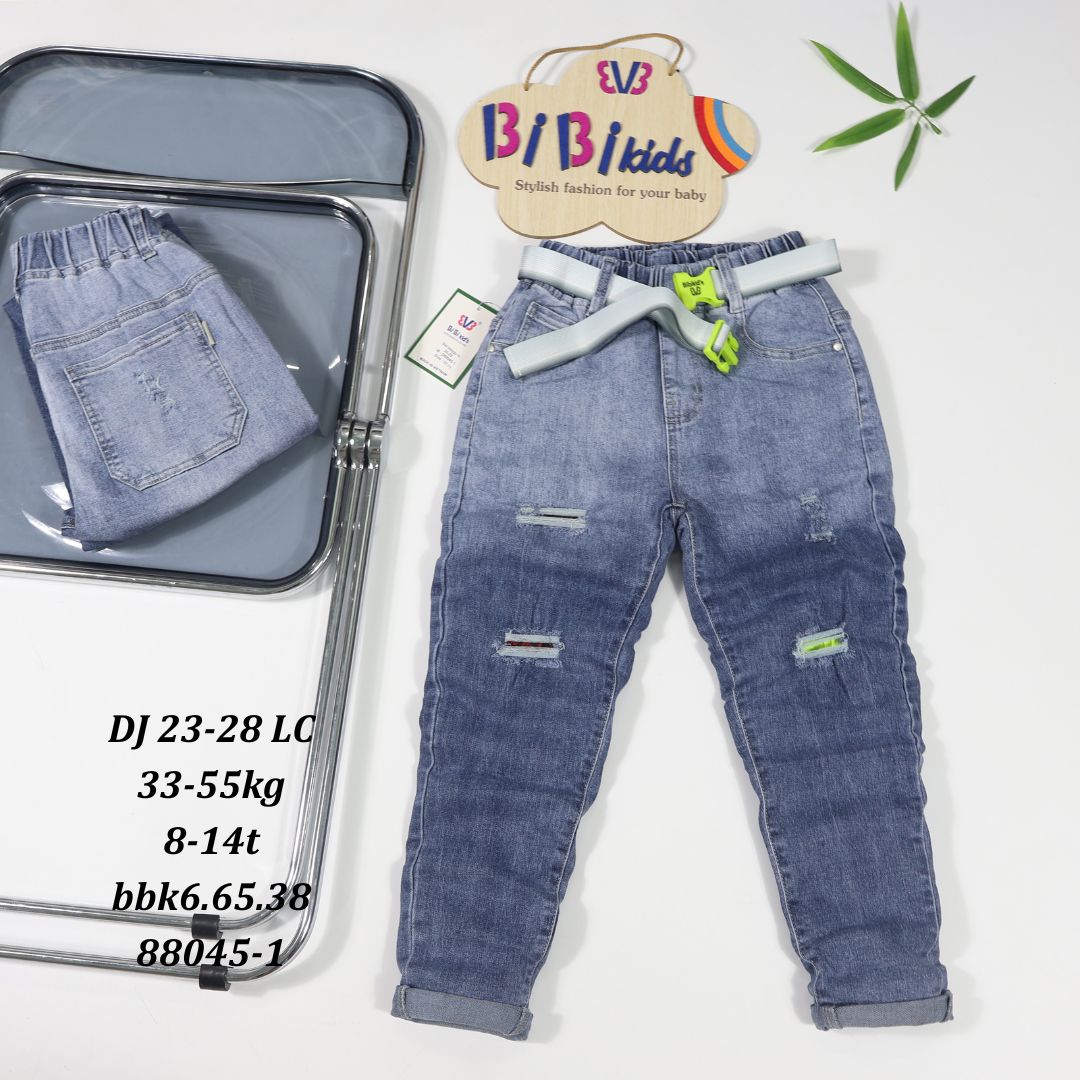 35-50kg-QUần jean Jogger bé trai hiệu BibiKids