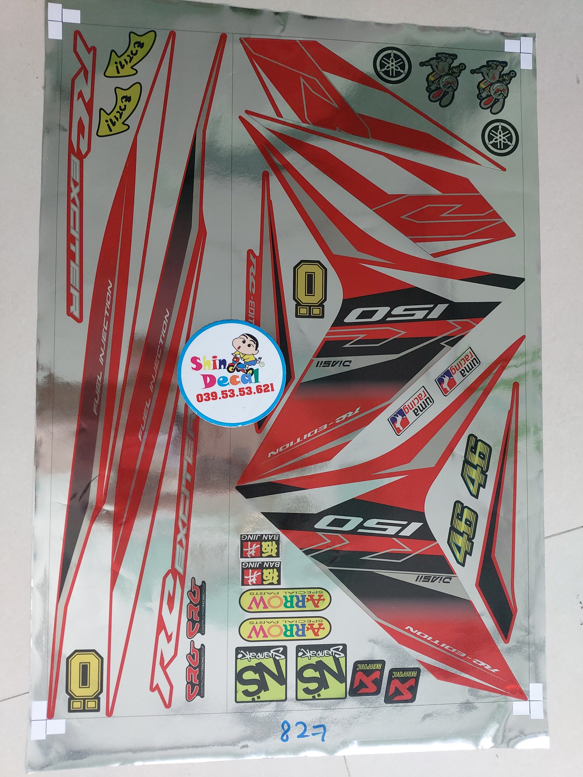 Tem exciter 150 rc tặng logo