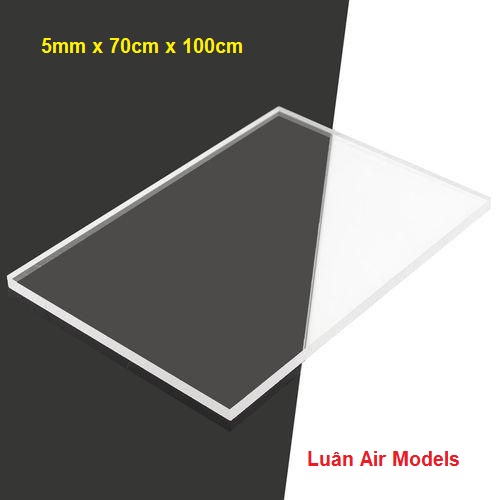 (5mm 70x100cm) Tấm nhựa mica cứng trong suốt làm hồ cá mica, chuồng mica, hộp mica, chế đồ chơi sáng tạo, mô hình thủ công, trang trí nội thất, nhận cắt lại theo yêu cầu - Luân Air Models