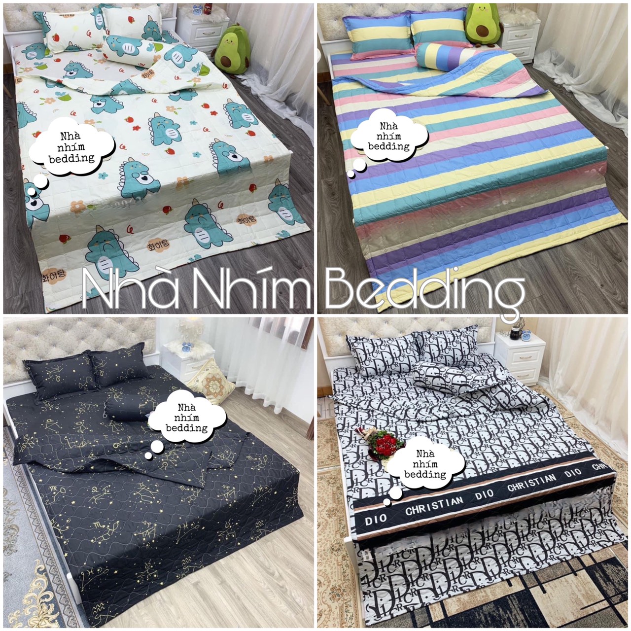 Bộ Chăn Ga Gối Hè Thu 5 Món, Chất cotton poly ( Gồm 1 Chăn Hè, 1 ga bo chun,2 vỏ gối nằm và 1 vỏ gối ôm)