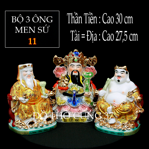 [ BỘ 3 ÔNG - MEN SỨ SIZE LỚN ] THẦN TÀI +THỔ ĐỊA + THẦN TIỀN [ CHIÊU TÀI TẤN BẢO ]