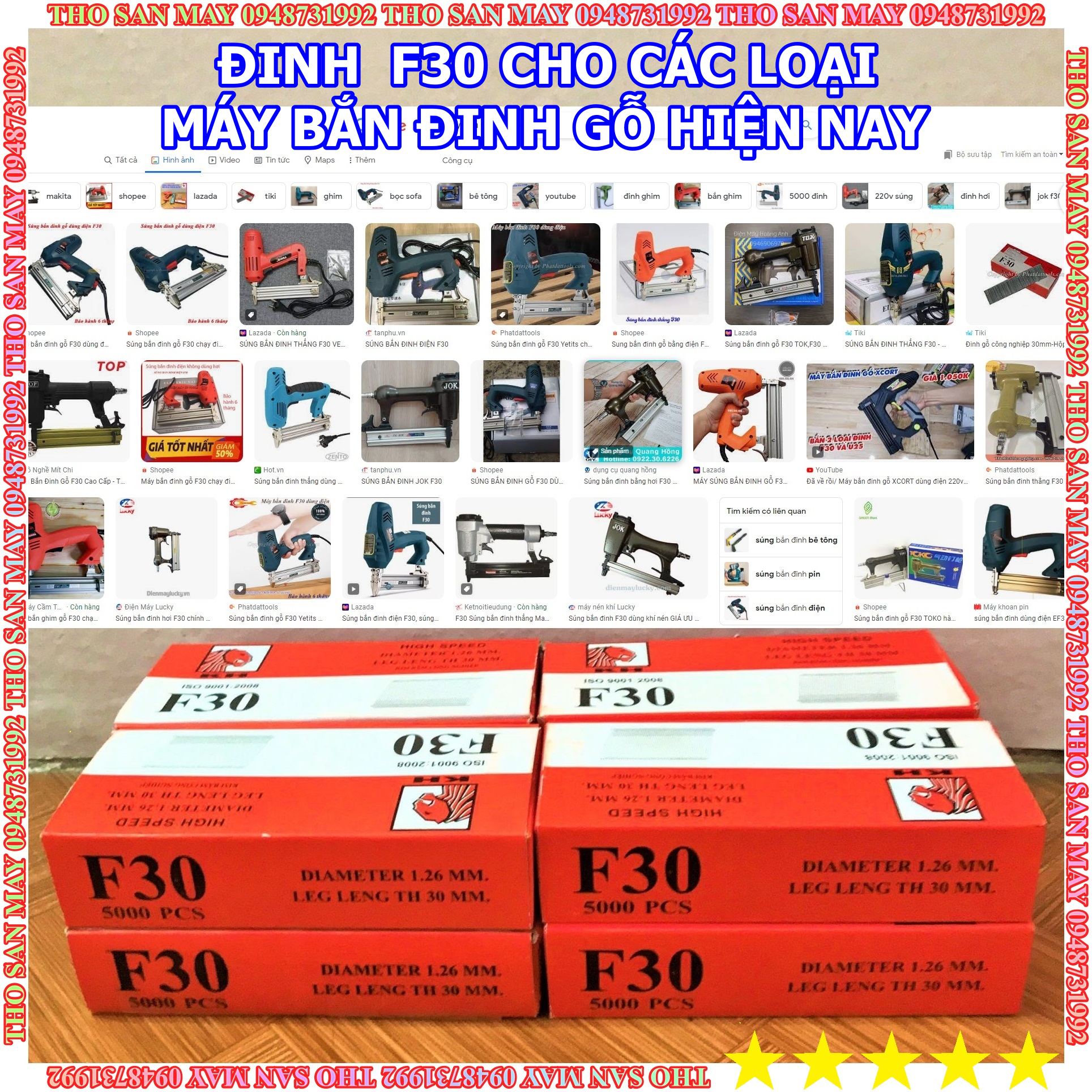 Đinh bắn gỗ thẳng công nghiệp F30 - Dùng cho tất cả các loại máy bắn đinh hiện nay - Hộp 5000 đinh - Thợ Săn Máy Ngon