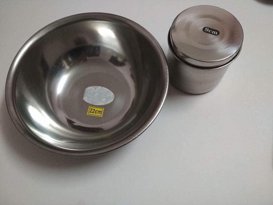 Bát inox rửa mặt dùng trong spa, size 22cm