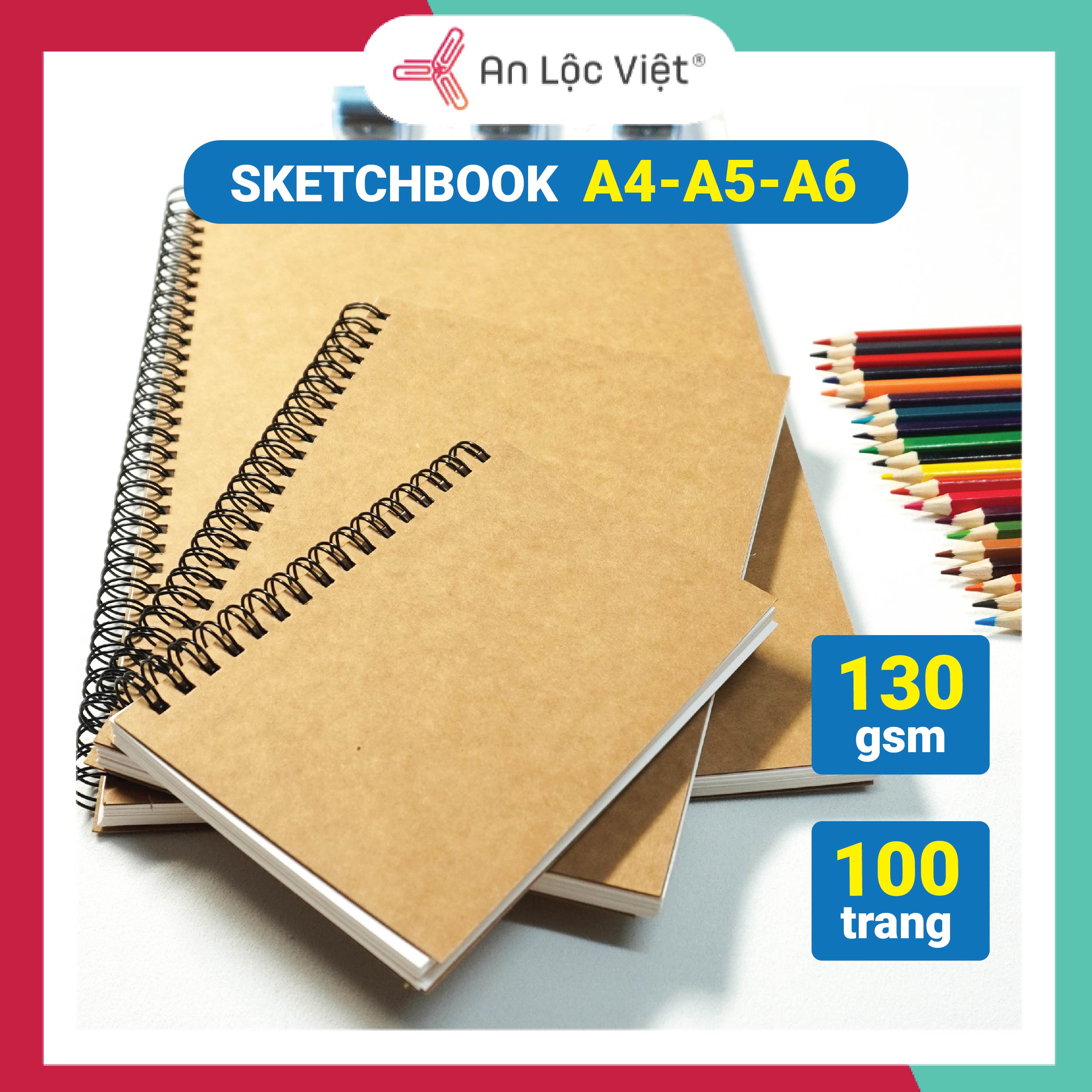 Sổ Tay Vẽ Chì- Sketchbook sổ phác thảo- giấy màu kem dày 130gsm