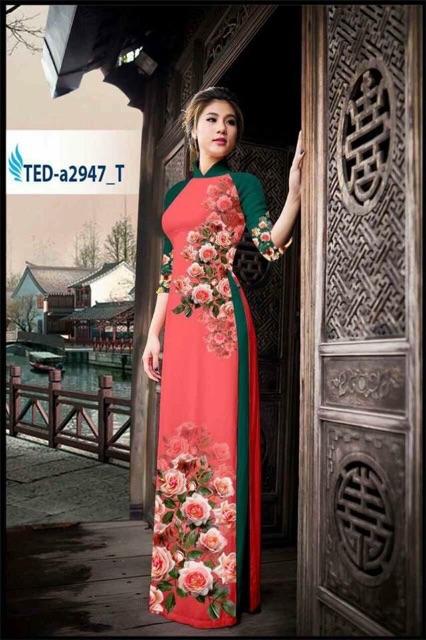 [HCM]Vải áo dài hoa hồng