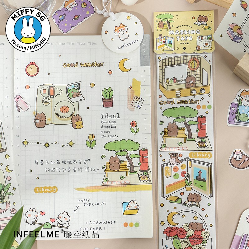 [HCM][INFEEL.ME] Set washi sticker dạng dài MY LITTLE WORLD