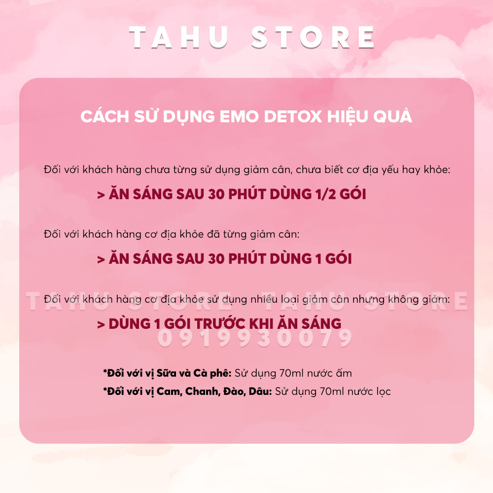 Bột hòa tan giảm cân vị Sữa Emo Detox thơm ngon - TAHU