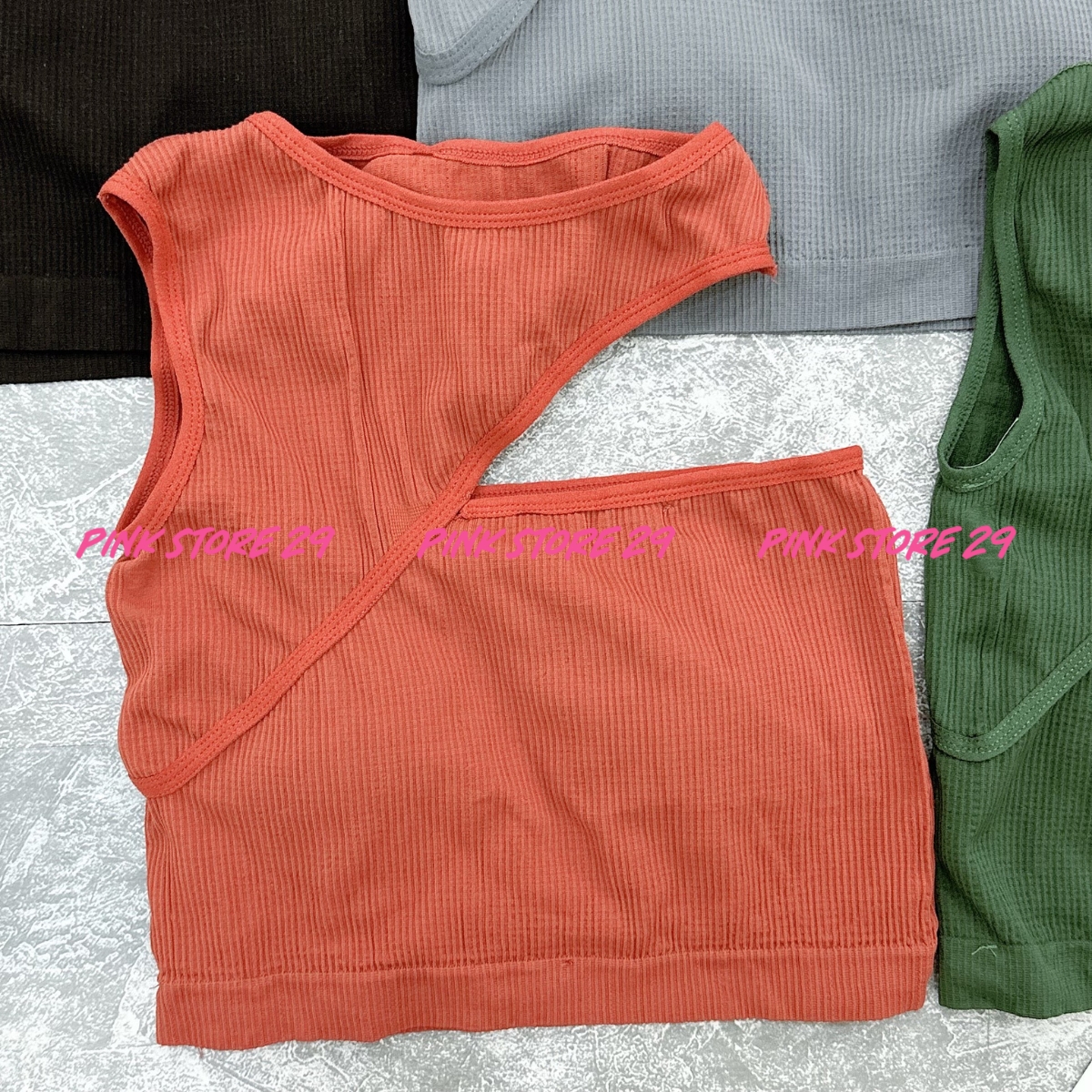 Áo croptop sát nách pinkstore29 kiểu lệch vai cá tính a5604